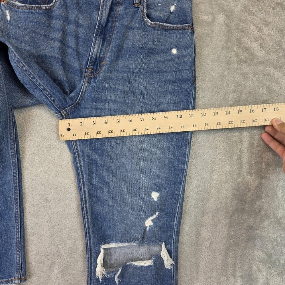 Abercrombie & Fitch Jeans Womens 28 Blue Ankle Straight High Rise Distressed - Picture 9 of 12